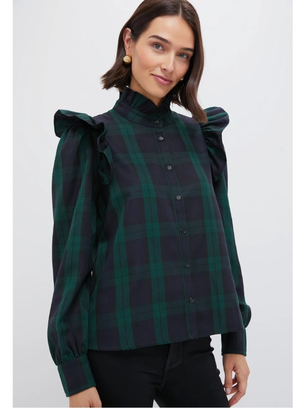 Tuckernuck Blackwatch Evangeline Blouse Size M